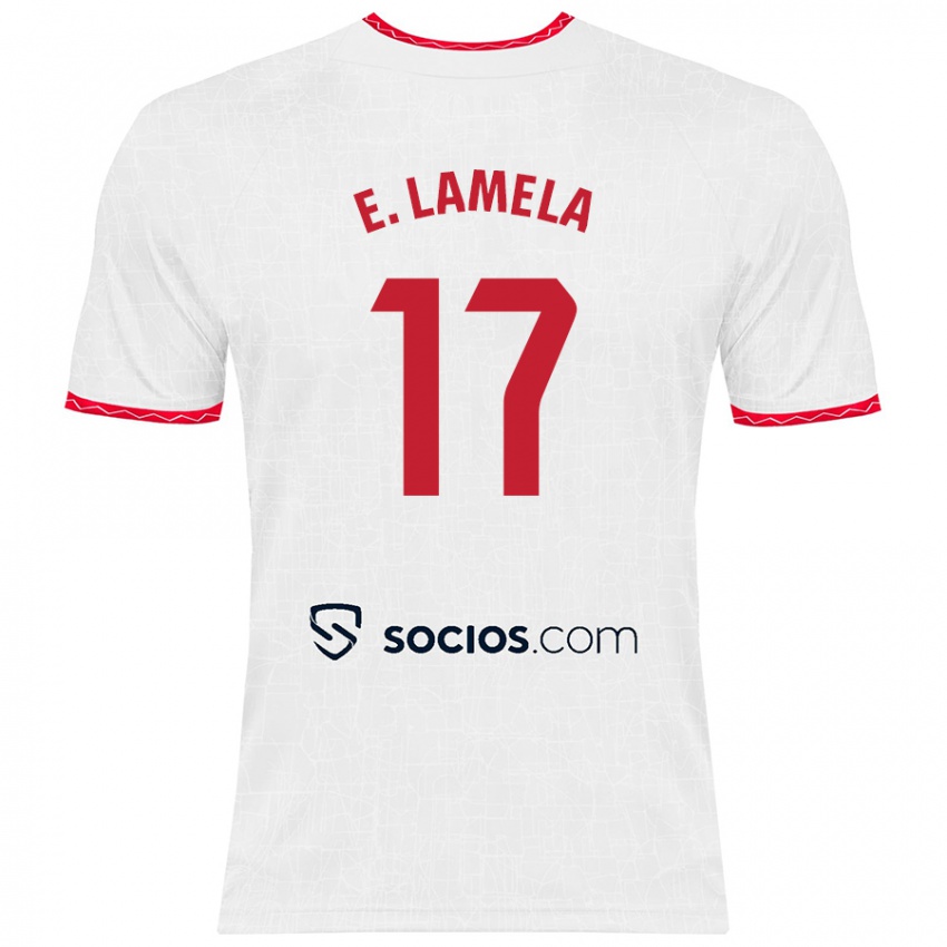 Kinder Erik Lamela #17 Weiß Rot Heimtrikot Trikot 2024/25 T-Shirt