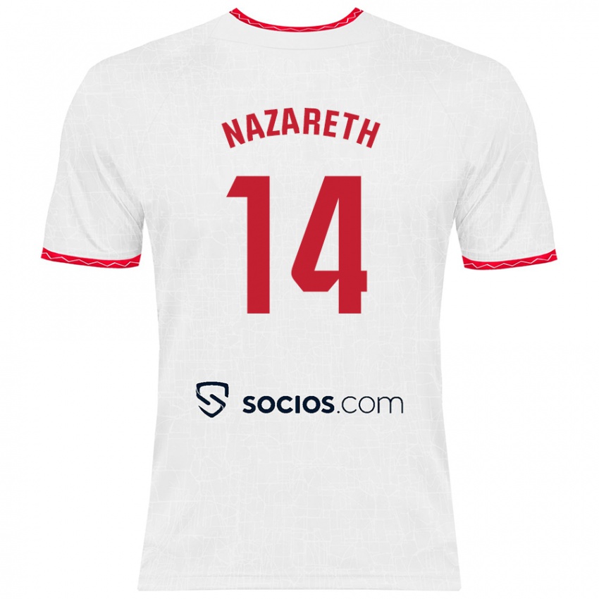 Kinder Nazaret Martín #14 Weiß Rot Heimtrikot Trikot 2024/25 T-Shirt