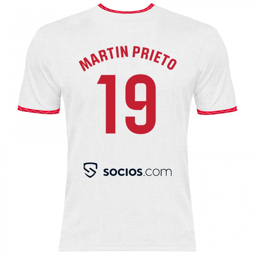 Kinder Cristina Martín-Prieto Gutiérrez #19 Weiß Rot Heimtrikot Trikot 2024/25 T-Shirt