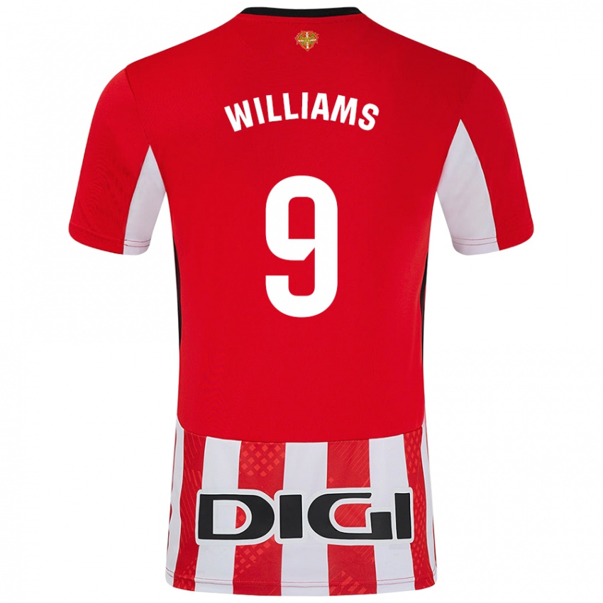 Kinder Iñaki Williams #9 Rot Weiß Heimtrikot Trikot 2024/25 T-Shirt