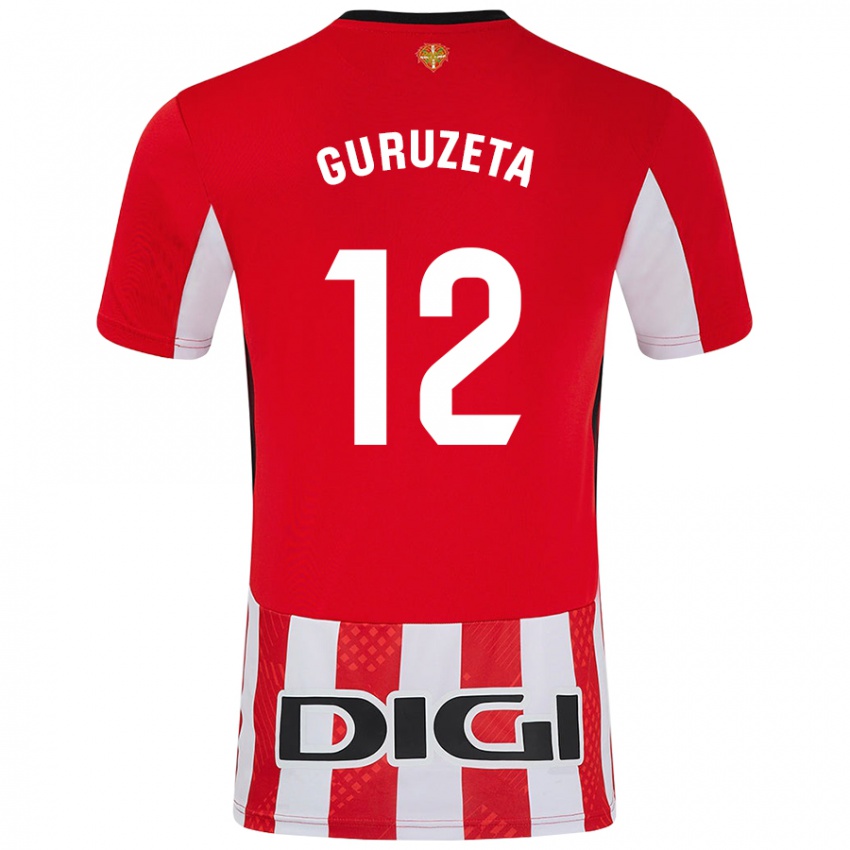 Kinder Gorka Guruzeta #12 Rot Weiß Heimtrikot Trikot 2024/25 T-Shirt