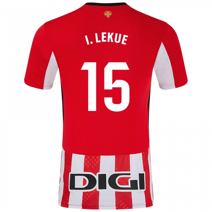 Kinder Iñigo Lekue #15 Rot Weiß Heimtrikot Trikot 2024/25 T-Shirt