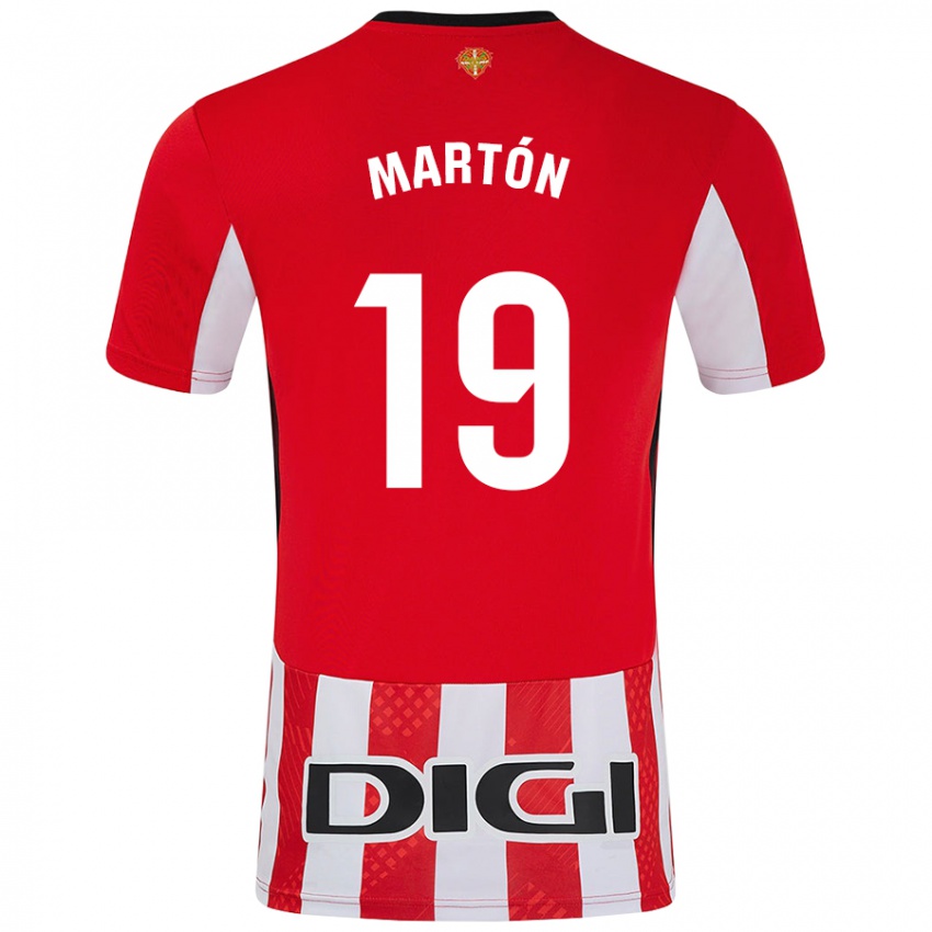 Kinder Javier Martón #19 Rot Weiß Heimtrikot Trikot 2024/25 T-Shirt