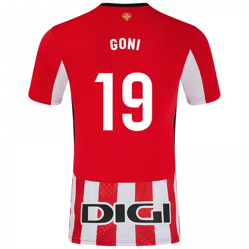 Kinder Marcos Goñi #19 Rot Weiß Heimtrikot Trikot 2024/25 T-Shirt