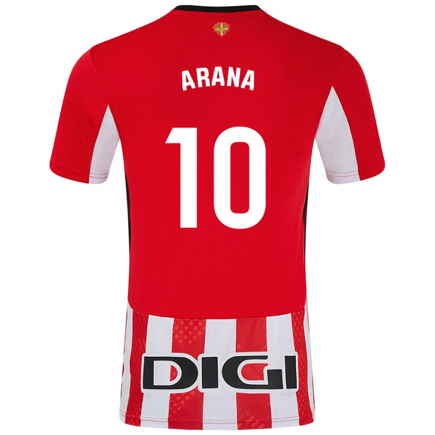 Kinder Paula Arana Montes #10 Rot Weiß Heimtrikot Trikot 2024/25 T-Shirt