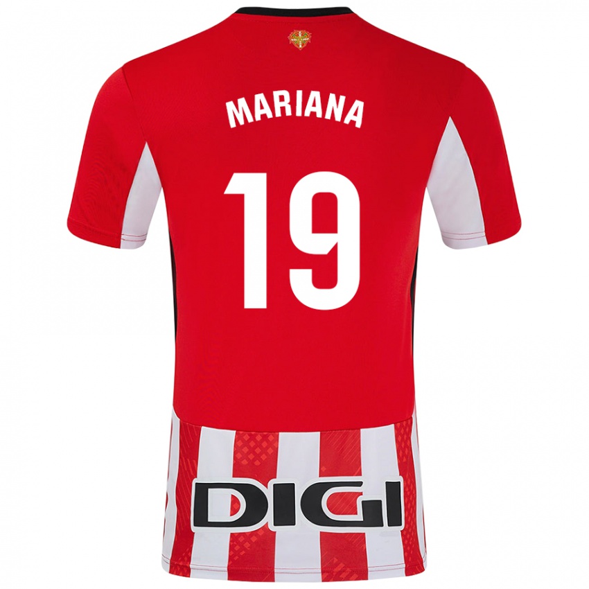 Kinder Mariana #19 Rot Weiß Heimtrikot Trikot 2024/25 T-Shirt