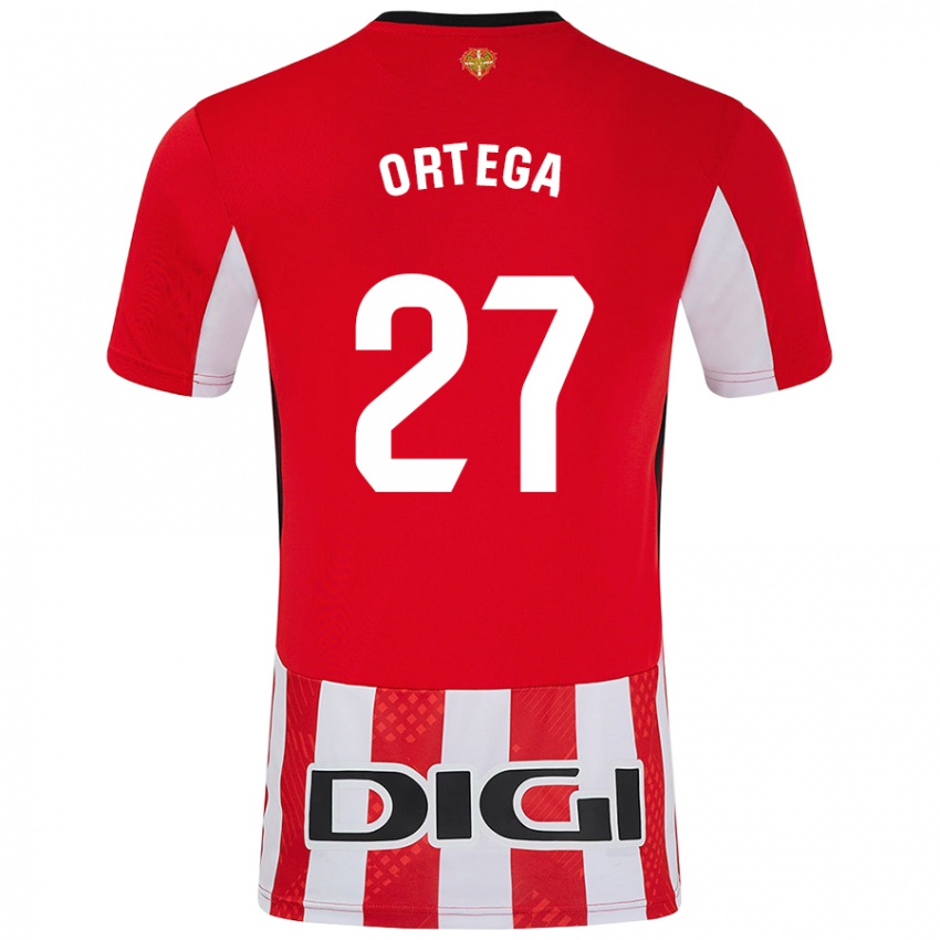 Kinder Sara Ortega #27 Rot Weiß Heimtrikot Trikot 2024/25 T-Shirt