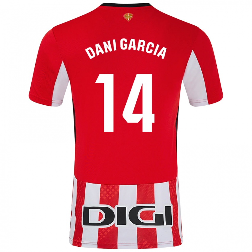 Kinder Dani García #14 Rot Weiß Heimtrikot Trikot 2024/25 T-Shirt