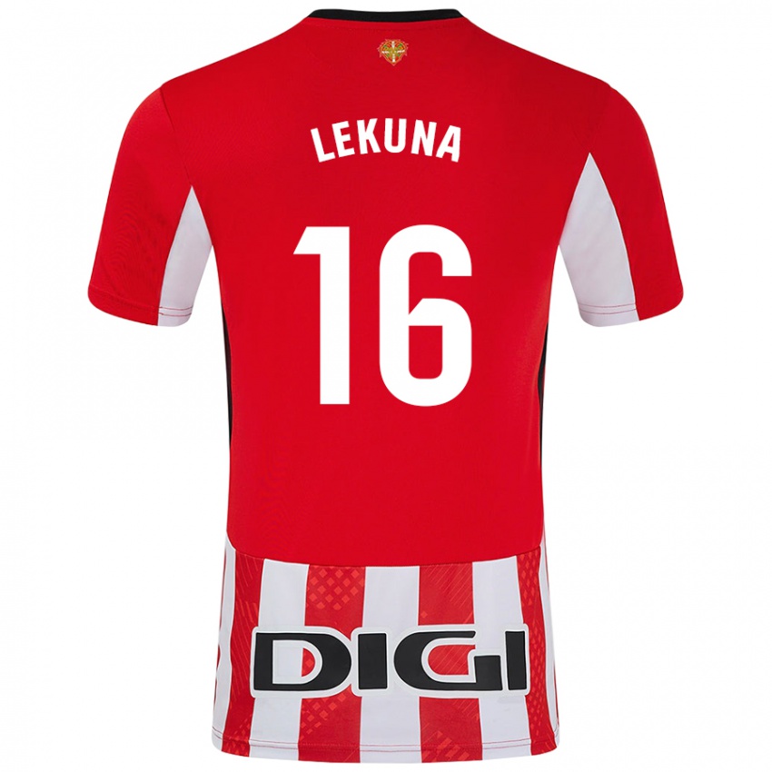 Kinder Adrián Lekuna #16 Rot Weiß Heimtrikot Trikot 2024/25 T-Shirt