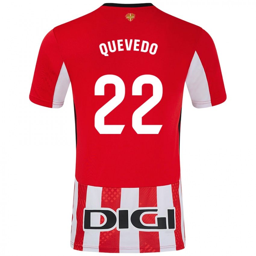 Kinder Ugaitz Quevedo #22 Rot Weiß Heimtrikot Trikot 2024/25 T-Shirt