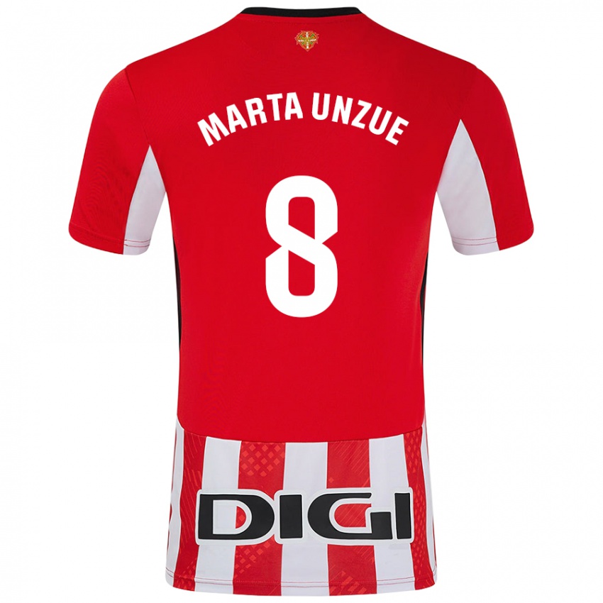 Kinder Marta Unzué Urdániz #8 Rot Weiß Heimtrikot Trikot 2024/25 T-Shirt