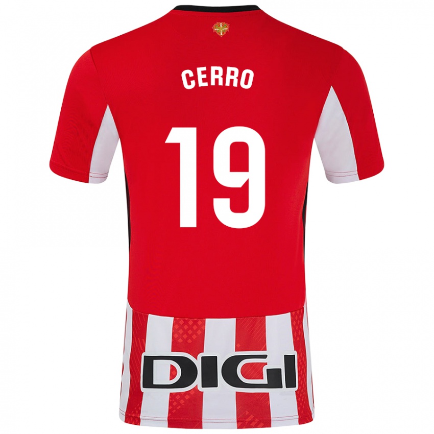 Kinder Mariana Cerro Galán #19 Rot Weiß Heimtrikot Trikot 2024/25 T-Shirt