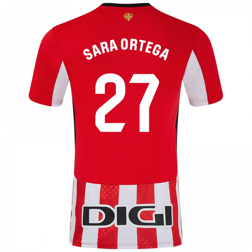 Kinder Sara Ortega Ruiz #27 Rot Weiß Heimtrikot Trikot 2024/25 T-Shirt