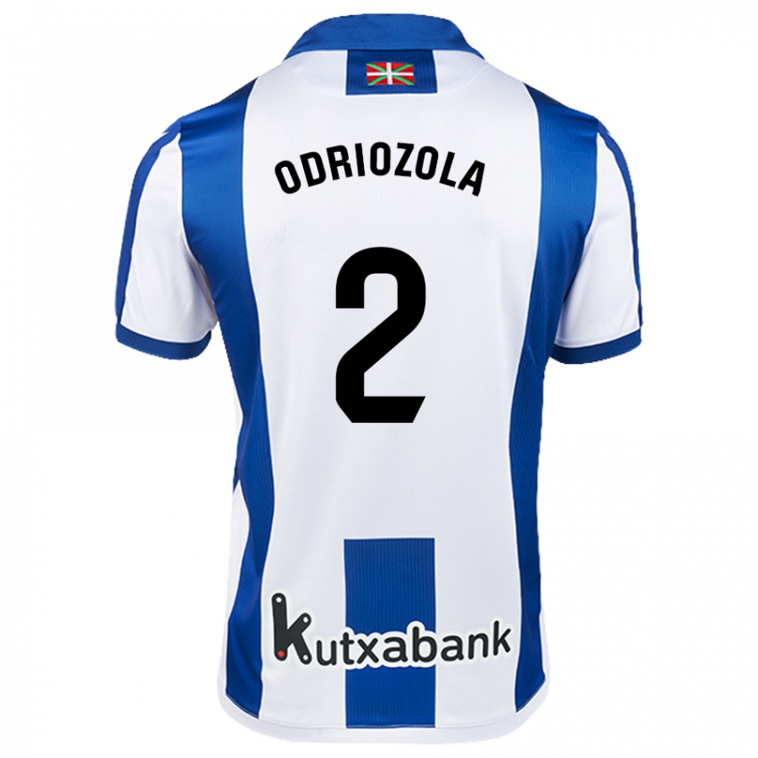 Kinder Alvaro Odriozola #2 Weiß Blau Heimtrikot Trikot 2024/25 T-Shirt