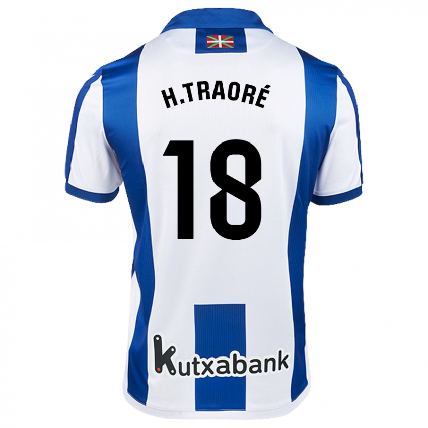 Kinder Hamari Traoré #18 Weiß Blau Heimtrikot Trikot 2024/25 T-Shirt