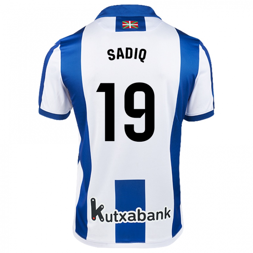 Kinder Umar Sadiq #19 Weiß Blau Heimtrikot Trikot 2024/25 T-Shirt