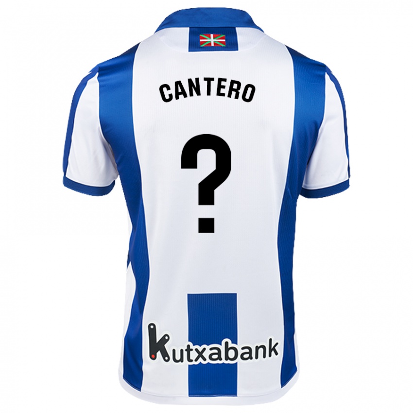 Kinder Yago Cantero #0 Weiß Blau Heimtrikot Trikot 2024/25 T-Shirt