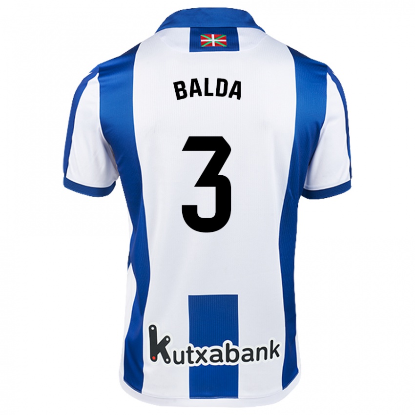 Kinder Jon Balda #3 Weiß Blau Heimtrikot Trikot 2024/25 T-Shirt