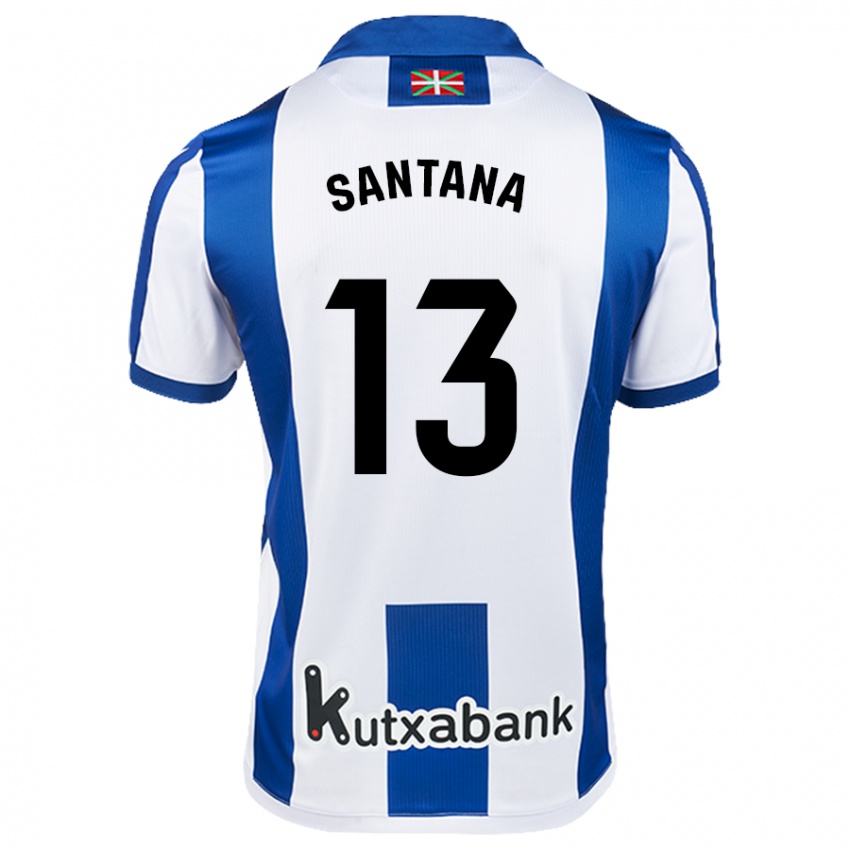 Kinder Olatz Santana #13 Weiß Blau Heimtrikot Trikot 2024/25 T-Shirt