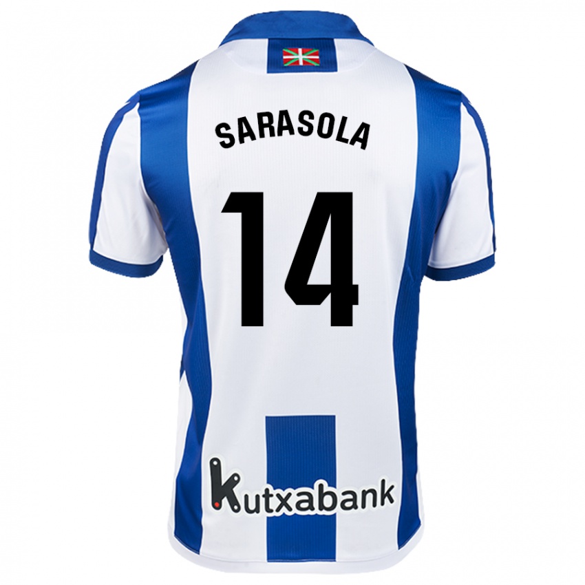 Kinder Izarne Sarasola Beain #14 Weiß Blau Heimtrikot Trikot 2024/25 T-Shirt