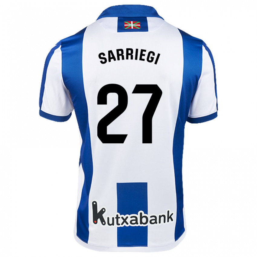 Kinder Nora Sarriegi #27 Weiß Blau Heimtrikot Trikot 2024/25 T-Shirt