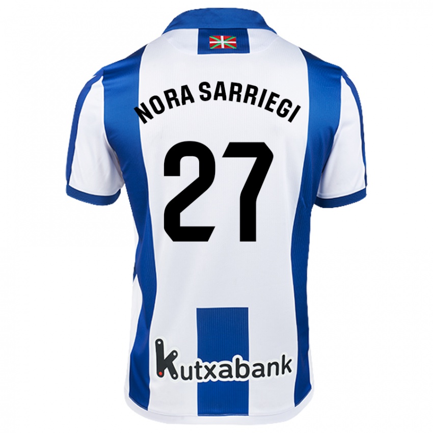 Kinder Nora Sarriegi Galdos #27 Weiß Blau Heimtrikot Trikot 2024/25 T-Shirt