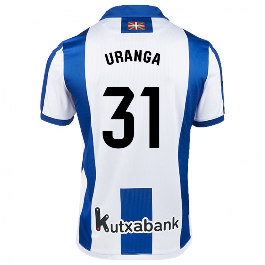 Kinder Haizea Uranga Agirre #31 Weiß Blau Heimtrikot Trikot 2024/25 T-Shirt