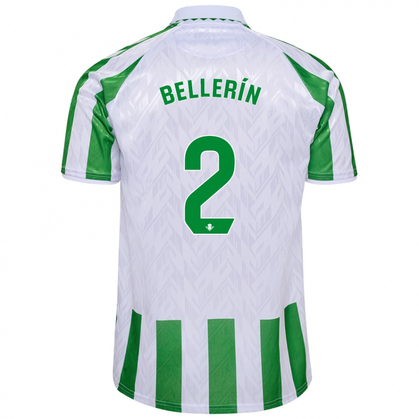 Kinder Hector Bellerin #2 Grün Weiße Streifen Heimtrikot Trikot 2024/25 T-Shirt