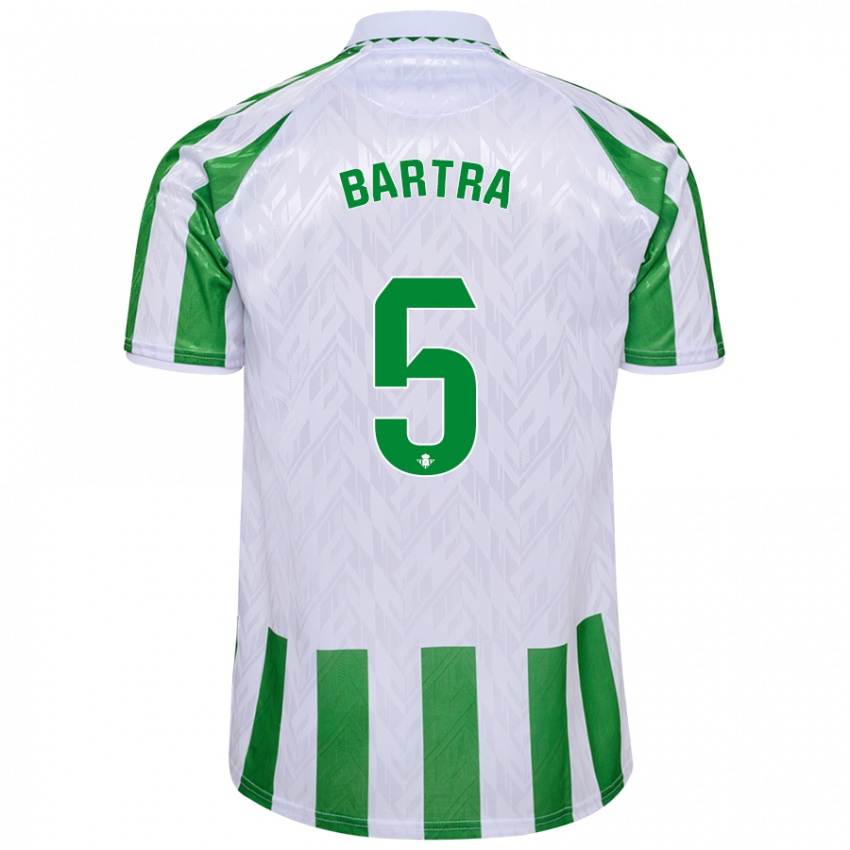 Kinder Marc Bartra #5 Grün Weiße Streifen Heimtrikot Trikot 2024/25 T-Shirt