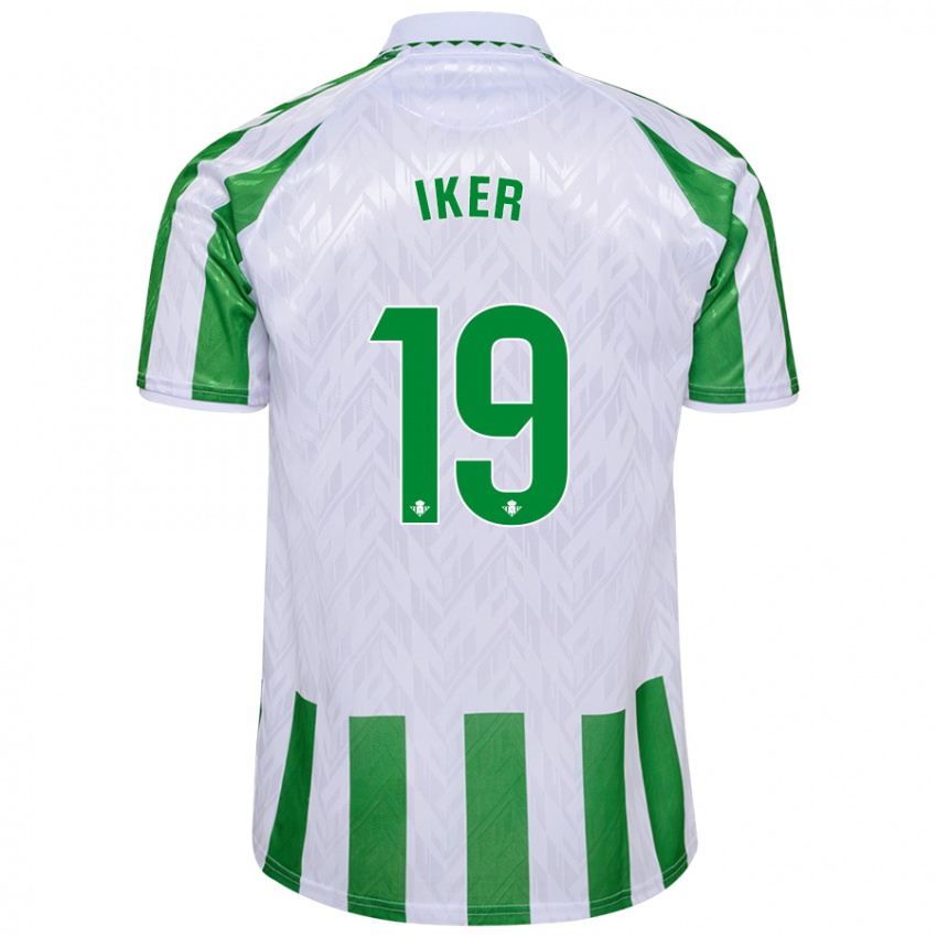 Kinder Iker Losada #19 Grün Weiße Streifen Heimtrikot Trikot 2024/25 T-Shirt