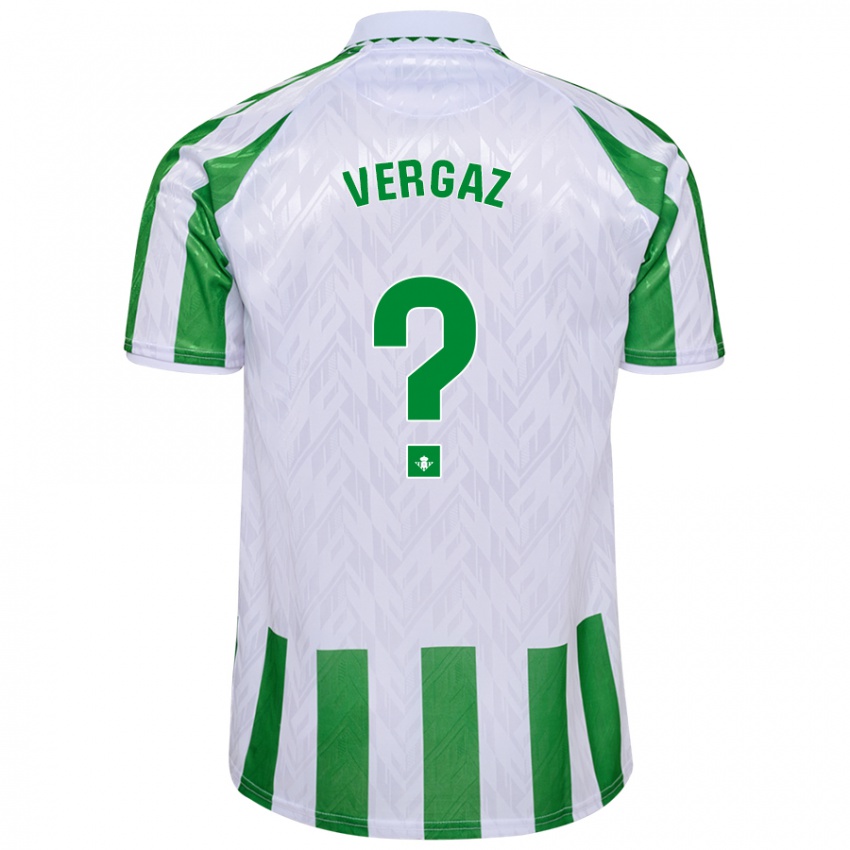 Kinder Alejandro Vergaz #0 Grün Weiße Streifen Heimtrikot Trikot 2024/25 T-Shirt