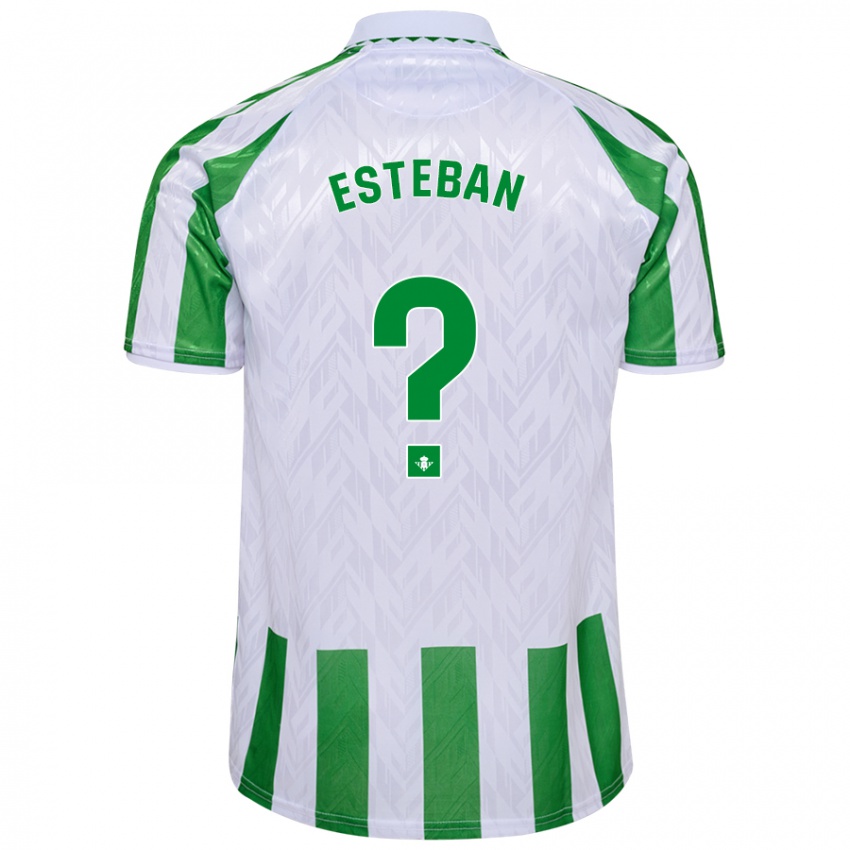 Kinder Paco Esteban #0 Grün Weiße Streifen Heimtrikot Trikot 2024/25 T-Shirt