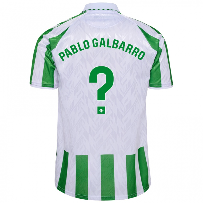 Kinder Juan Pablo Galbarro #0 Grün Weiße Streifen Heimtrikot Trikot 2024/25 T-Shirt