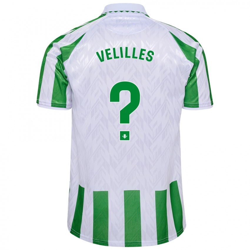 Kinder Luis Velilles #0 Grün Weiße Streifen Heimtrikot Trikot 2024/25 T-Shirt