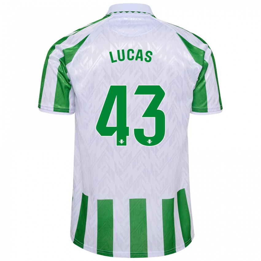 Kinder Lucas Alcázar #43 Grün Weiße Streifen Heimtrikot Trikot 2024/25 T-Shirt