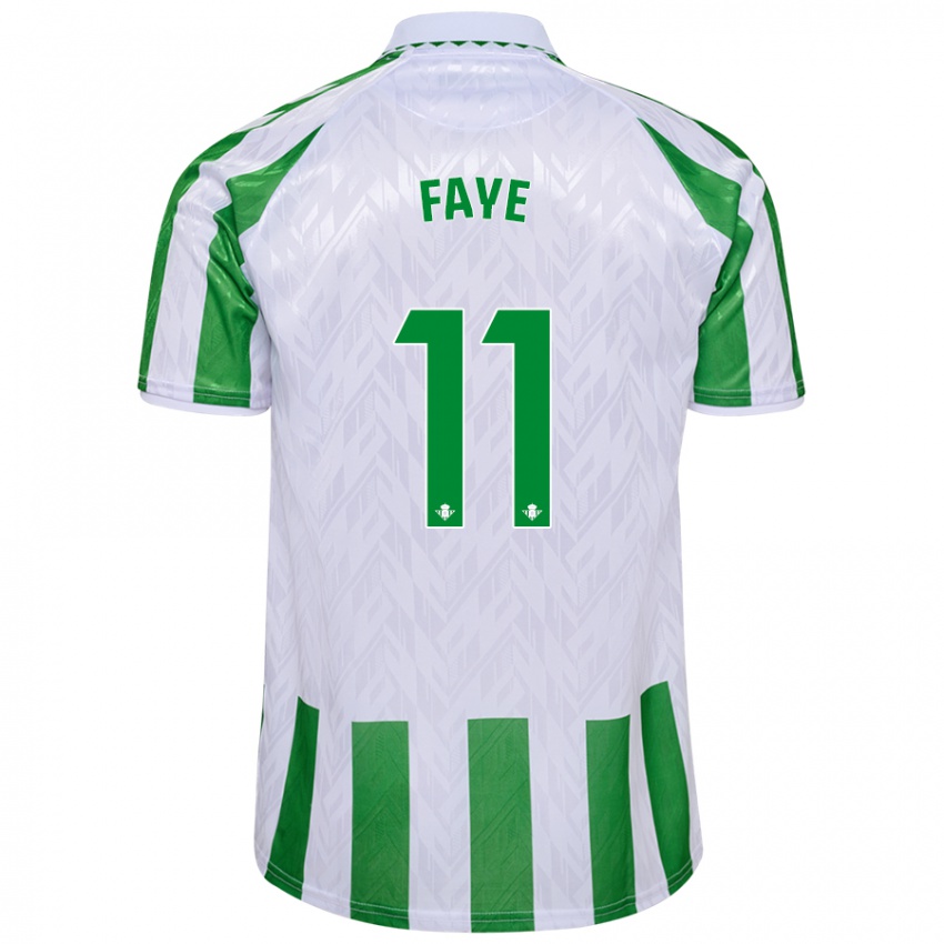 Kinder Souleymane Faye #11 Grün Weiße Streifen Heimtrikot Trikot 2024/25 T-Shirt