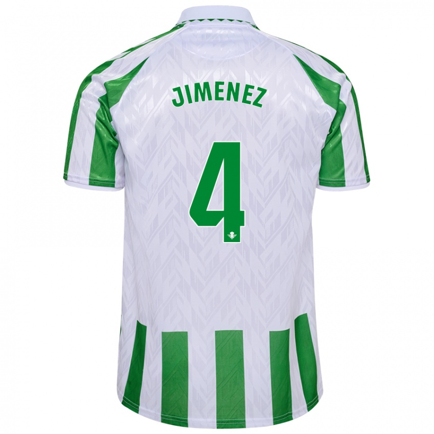 Kinder María Jiménez Gutiérrez #4 Grün Weiße Streifen Heimtrikot Trikot 2024/25 T-Shirt