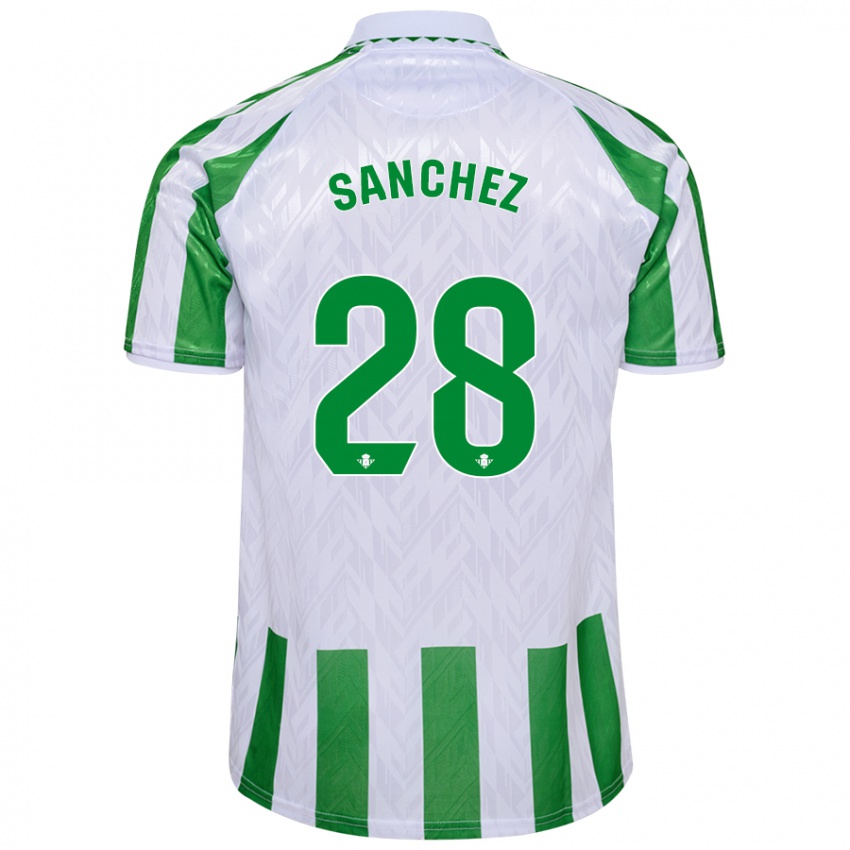 Kinder Marina Sánchez #28 Grün Weiße Streifen Heimtrikot Trikot 2024/25 T-Shirt