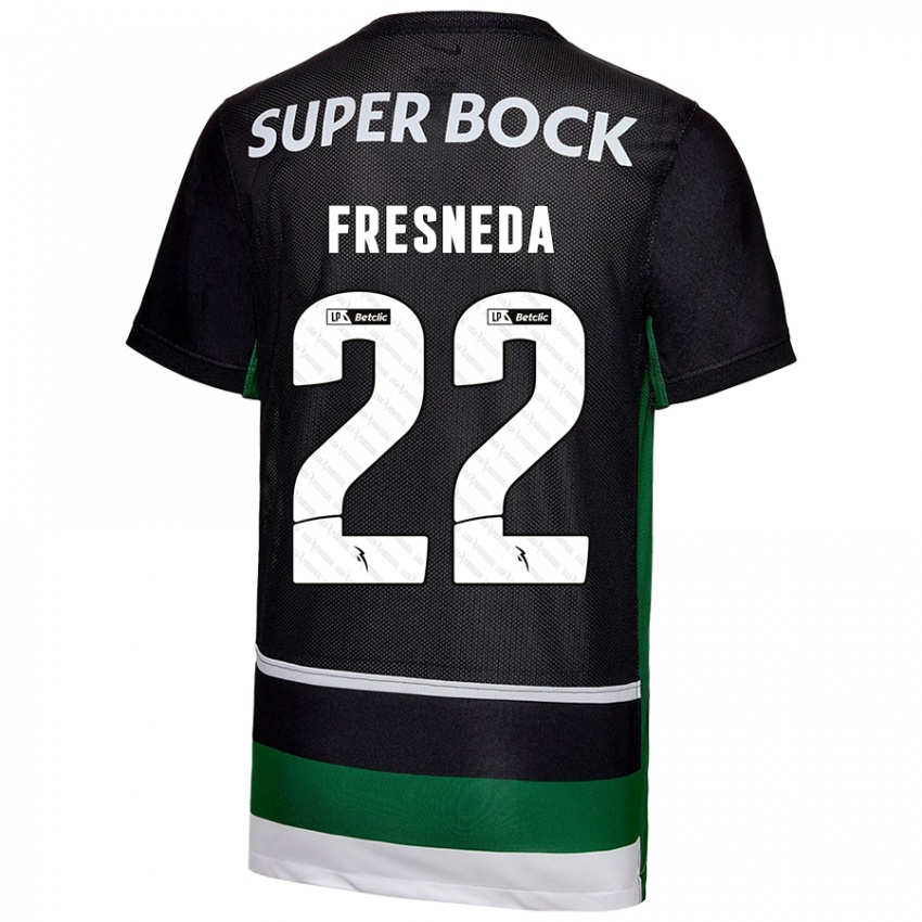 Kinder Iván Fresneda #22 Schwarz Weiß Grün Heimtrikot Trikot 2024/25 T-Shirt