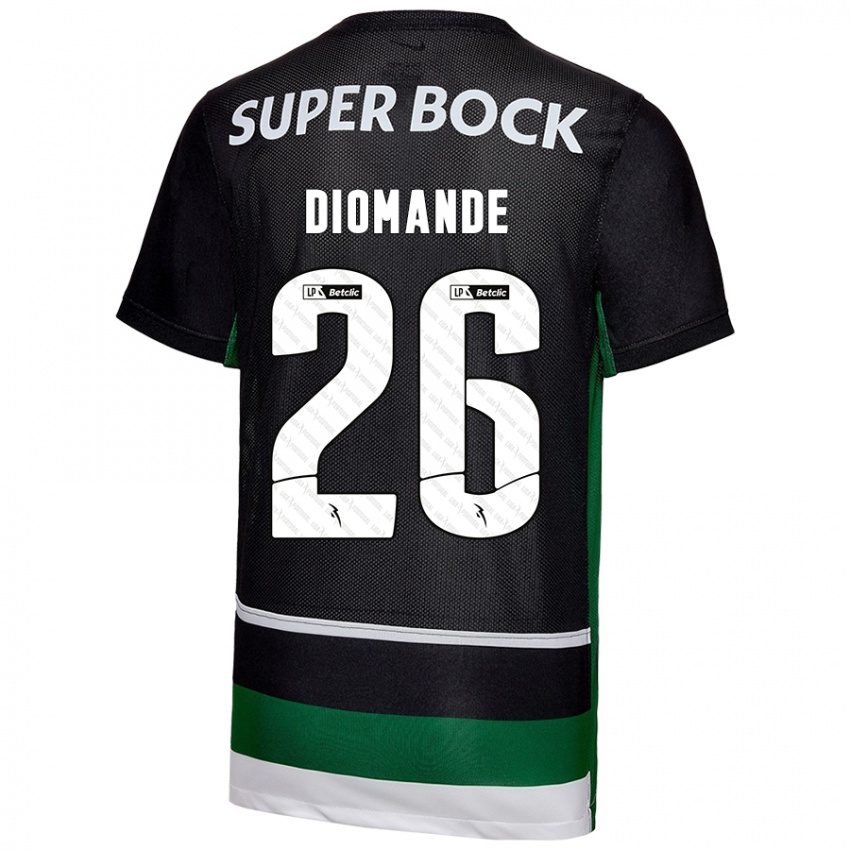 Kinder Ousmane Diomande #26 Schwarz Weiß Grün Heimtrikot Trikot 2024/25 T-Shirt