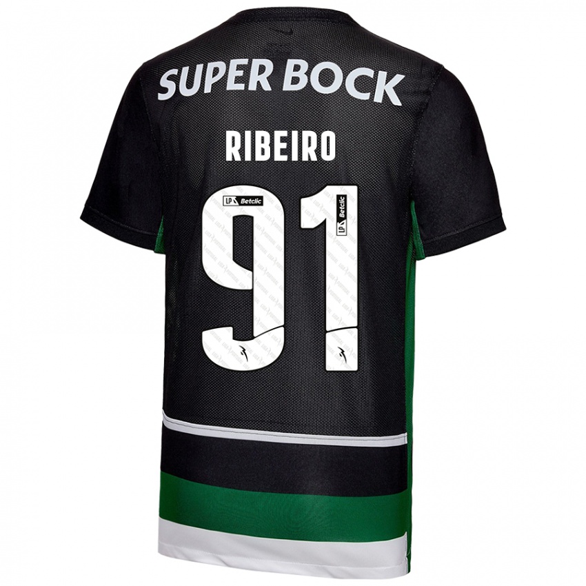 Kinder Rodrigo Ribeiro #91 Schwarz Weiß Grün Heimtrikot Trikot 2024/25 T-Shirt