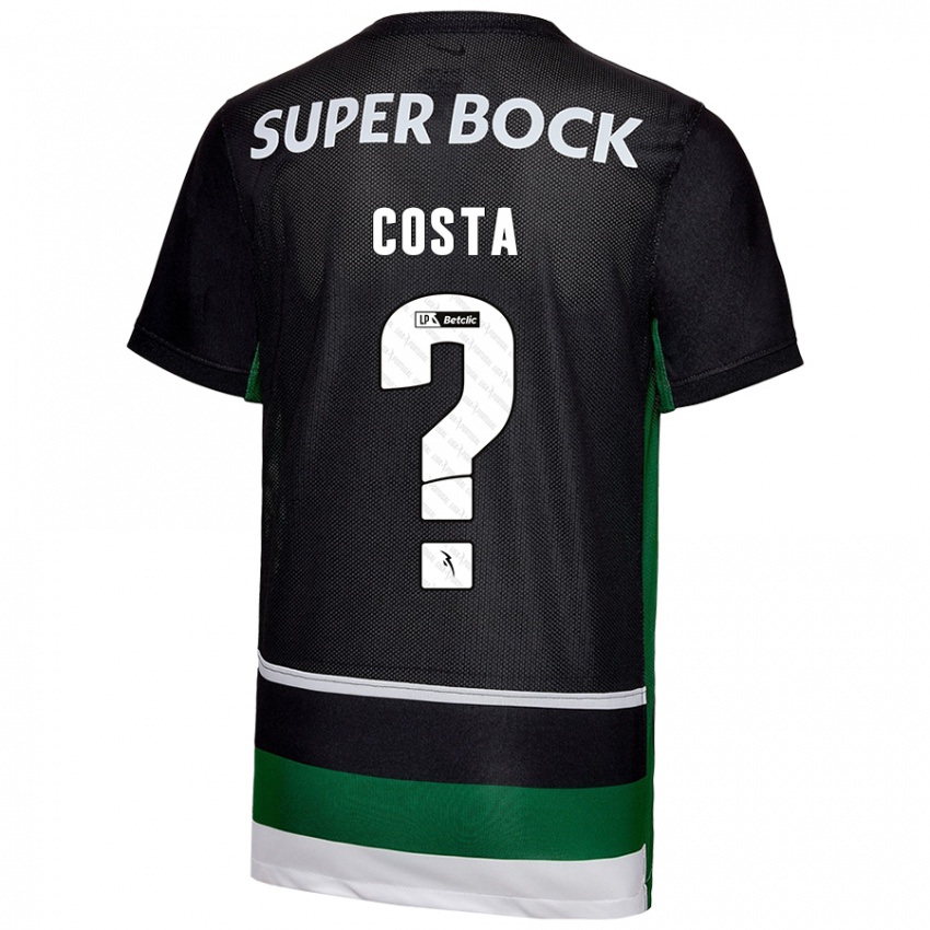 Kinder Daniel Costa #0 Schwarz Weiß Grün Heimtrikot Trikot 2024/25 T-Shirt