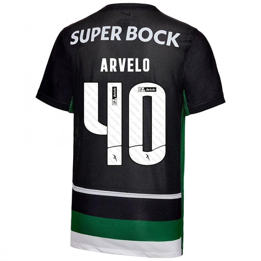 Kinder Adam Arvelo #40 Schwarz Weiß Grün Heimtrikot Trikot 2024/25 T-Shirt