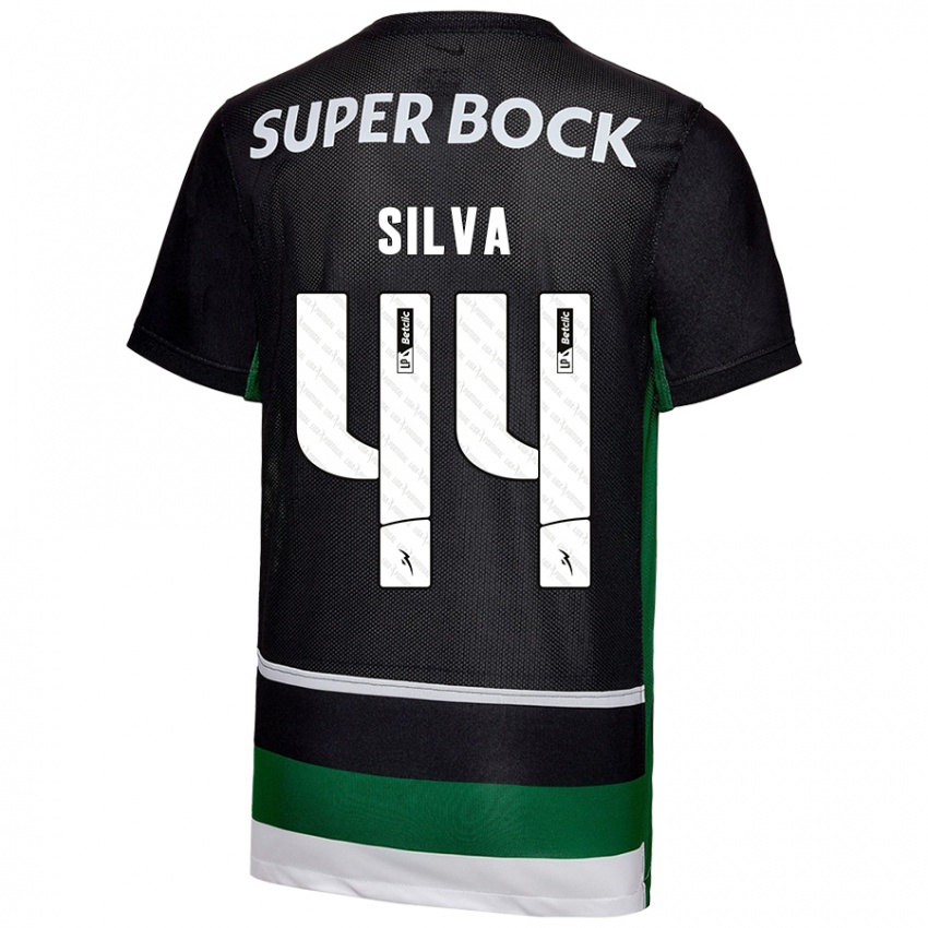 Kinder Pedro Silva #44 Schwarz Weiß Grün Heimtrikot Trikot 2024/25 T-Shirt