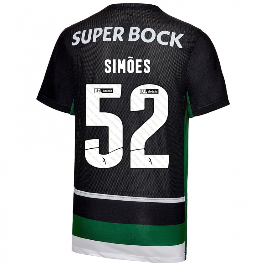 Kinder João Simões #52 Schwarz Weiß Grün Heimtrikot Trikot 2024/25 T-Shirt