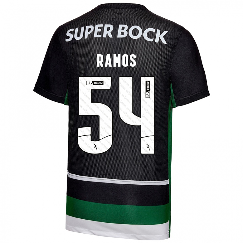 Kinder Bruno Ramos #54 Schwarz Weiß Grün Heimtrikot Trikot 2024/25 T-Shirt