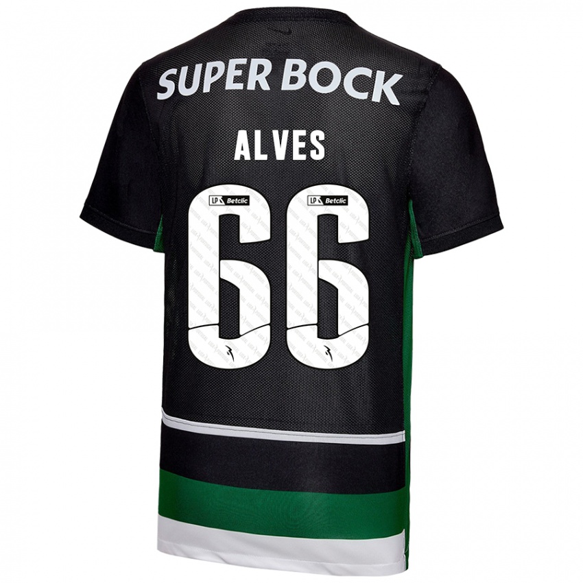 Kinder Miguel Alves #66 Schwarz Weiß Grün Heimtrikot Trikot 2024/25 T-Shirt