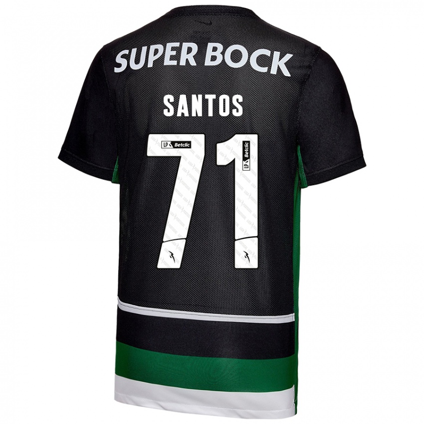 Kinder Denilson Santos #71 Schwarz Weiß Grün Heimtrikot Trikot 2024/25 T-Shirt