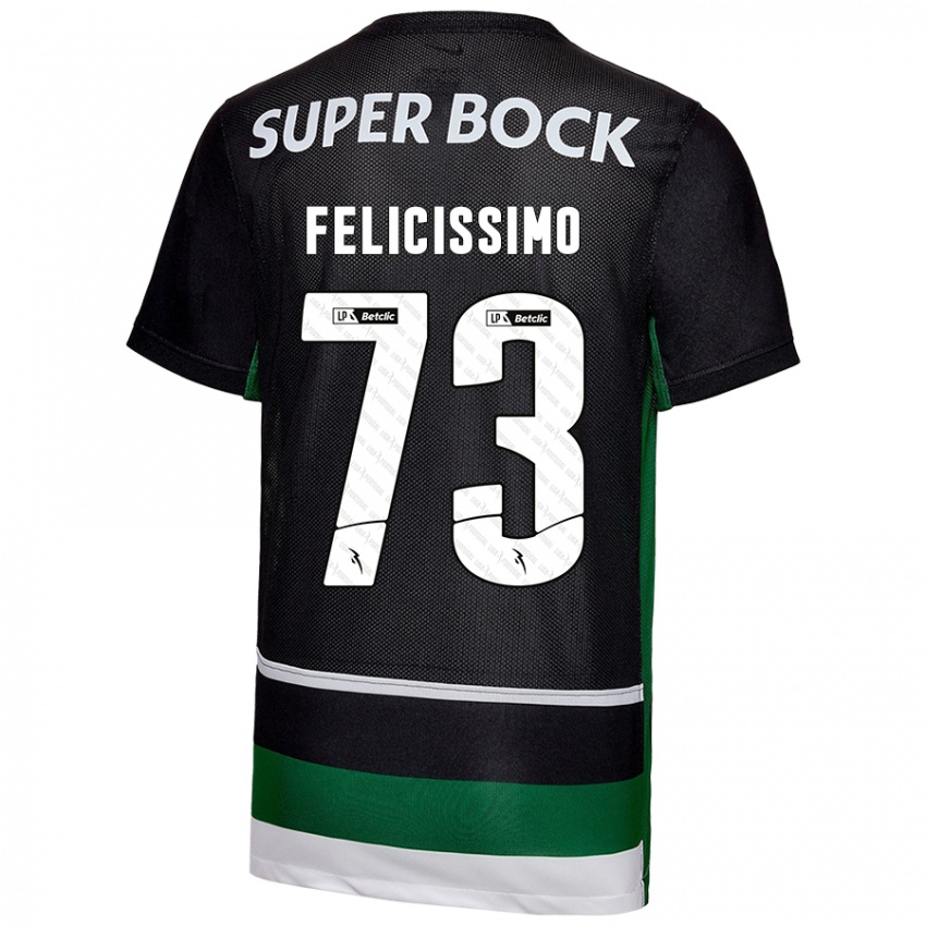 Kinder Eduardo Felicíssimo #73 Schwarz Weiß Grün Heimtrikot Trikot 2024/25 T-Shirt