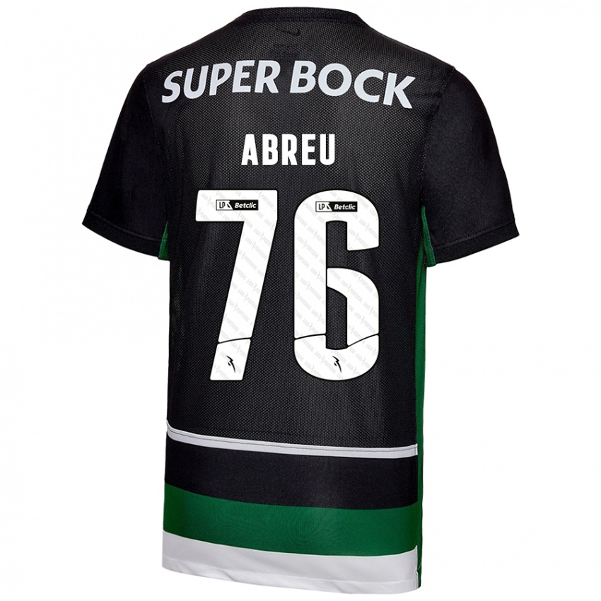 Kinder Diogo Abreu #76 Schwarz Weiß Grün Heimtrikot Trikot 2024/25 T-Shirt